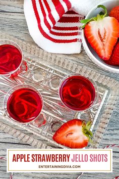 Apple Strawberry Jello Shots