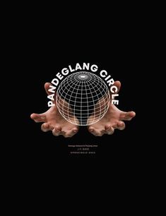 two hands holding a globe with the words range lang circle in white on a black background