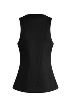 Description Crafted from our new sculpting rib-scuba knit, a soft and flexible feel with every move, our Tuxedo Vest featured cutaways in Black Beauty. The sleeveless style is finished with tonal front buttons. Product Details Body Length: 26", Chest: 33"Model Height 5'9"Model wearing size SMeasurements based on size S Fit & Care Content: 90% Polyester, 10% SpandexMachine wash cold with like colorsDo not bleachTumble dry low or hang to dry Versatile Elastane Tank Top For Night Out, Modern Black Fitted Vest, Modern Fitted Black Vest, Chic High Stretch Black Tank Top, Modern Sleeveless Elastane Top, Chic Stretch Tank Top For Work, Elegant Solid Color Elastane Tank Top, Elegant Stretch Tank Vest, Chic Stretch Tank Vest