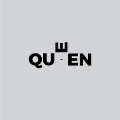 the word queen written in black on a gray background with an image of two letters