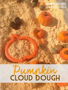 the pumpkin cloud dough has been made with oranges and other ingredients to make it look like