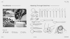 an image of various kitchen utensils in black and white with instructions for them