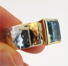 Square Blue Topaz Ring silver and gold chunky ring square | Etsy Gold Chunky Ring, Blue Topaz Ring Silver, Square Diamond Earrings, Blue Topaz Ring Sterling Silver, Ring For Man, Garnet Ring Silver, Silver Pearl Ring, Ring Square, Man Ring