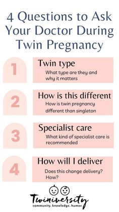 the four questions to ask your doctor during twin pregnancys infographical image below