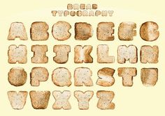 the letters and numbers are made from bread