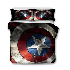 the captain's shield is on display in this bedding set