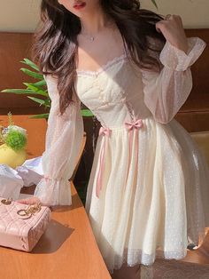 Kawaii Elegant Princess Sweet Dot Long Sleeve Vintage Fairy Dress BE119 Dear customer, welcome to our shop. Suggestion: Choose the size according to your weight.Size S - Weight: 40 kg - 47.5 kgSize M - Weight: 47.5 kg - 52.5kgSize L - Weight: 52.5 kg - 57.5 kgSize InformationSize S Sleeve:62cm Length:81cm Bust:82cm Waist:66cm Size M Sleeve:63cm Length:83cm Bust:86cm Waist:70cm Size L Sleeve:64cm Length:85cm Bust:90cm Waist:74cm Silhouette: A-LINENeckline: Square CollarSleeve Style: Flare SleeveD Vintage Fairy Dress, Fall October, Style Kawaii, Outfit Wedding, Vintage Fairy, Pakaian Feminin, Floral Chiffon Dress, Dress Winter, Kawaii Dress