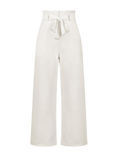 Add some flair to your wardrobe with our Iconic High Rise Pocketed Trouser Pants in classic white. Featuring a chic bow-tie belt, these pants are perfect for any stylish occasion. Stay comfortable all day long with the high rise fit and functional pockets. Upgrade your look with a touch of playful sophistication! Size Guide: Model is 5’6” tall, and has a 32.2” bust, 26.2” waist, & 34.8” hips. She is wearing a S / US 4 / AU 8. This pants is true to size. Material: 100% Polyester . Feature: Side Pockets. High rise. Straight leg. Front zip fly. Adjustable Bow-Tie Belt. Not Lined. Care Instructions: Machine wash / Cold hand wash Professional Pants, Formal Pants, Upgrade Your Look, Crop Top Blouse, Maxi Dress Party, White Pants, Trouser Pants, Tie Belt, Classic White