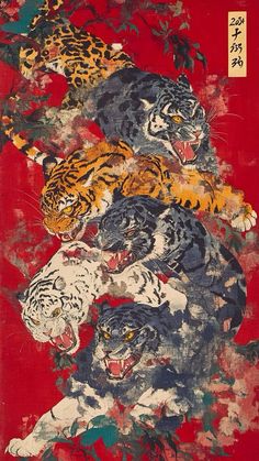 Mixed Media Wallpaper, American Traditional Wallpaper, Japanese Y2k Wallpaper, Boys Iphone Wallpaper, Thai Wallpaper Aesthetic, Guy Wallpaper Iphone, Weird Wallpaper Aesthetic, Tiger Wallpaper Aesthetic, Chinese Tiger Art