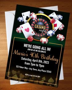 a casino birthday party with cards and chips