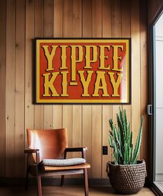 "This \"Yippee Ki-Yay\" typography art print (unframed) is the perfect wall decor for the cowboy or cowgirl of the family! Available in two colors, this piece brings a touch of western to any living room, office or dorm, and makes a great addition to your western themed nursery or kid's room. Inspired by type design from old western movie posters, this poster goes great in any ranch, cabin or lodge. Make sure to check out our shop for other type pieces including Yeehaw, Giddy Up, Howdy and more. Larger sizes, digital downloads, and more designs available on our full site headwestprints.com! The poster comes unframed, printed on a high quality matte paper with a paper thickness of 10.3 mil. (No frame included). The print has textures throughout, as well as roughened edges on the type for ad Cowboy Theme Room, Modern Western Nursery, Cowboy Bedroom Boys, Western Theme Living Room, Cowboy Themed Nursery, Cowboy Living Room, Vintage Cowboy Nursery, Grafik Art, Ranch Farmhouse