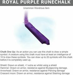 the instructions for how to use royal purple runcechalk in an art project