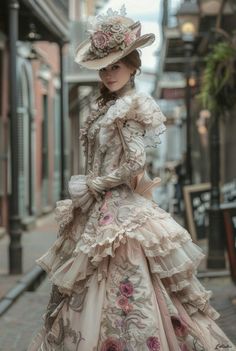 Victorian Era Dresses, Shabby Chic Home, Old Fashion Dresses, Fantasy Dresses, Royal Dresses, Victorian Clothing, Fantasy Dress, Vintage Style Dresses, Historical Dresses