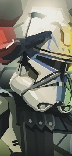 a painting of a stormtrooper holding a baseball bat