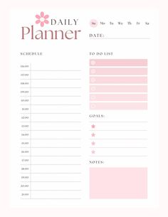 the daily planner with pink flowers on it