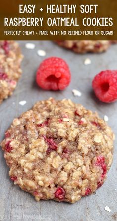 healthy raspberry oatmeal cookies are an easy recipe with no refrigerated flour or sugar