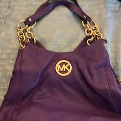 Like New Purple Leather Small Satchel Only Used Twice With Brass Hardware Double Compartment. Bags Purple, Michael Kors Satchel, Purple Leather, Purple Bags, Brass Hardware, Michael Kors Bag, Color Purple, Satchel, Michael Kors