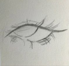 a drawing of an eye with long eyelashes