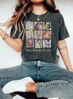 Walt Disney World Princess Shirt, Disney Princess Birthday Shirt, Disneyworld Tee, Princess Castle Tee, Disney Girl Trip 2023 Shirt Soot Spirit, Lilo And Stitch Shirt, Cute Disney Shirts, Neighbour Totoro, Disney Cute, Retro Disney, Disney Vintage, Disneyland Shirts, Stitch Shirt