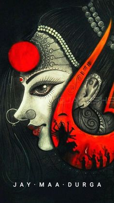 an artistic painting of a woman's face with red circles around her eyes and nose