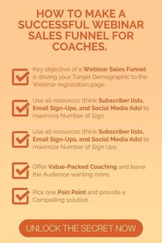 the webpage is showing how to make a successful webinar sales funnel for coaches