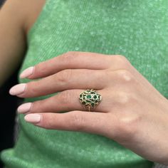 Rachel Koen Mixed Cut Green Emerald Cocktail Ring 14K Yellow Gold 2.00Cttw #ad Emerald Cocktail Ring, Emerald Cocktail, Green Rings, Rachel Green, Green Emerald, Ring Size 7, Cocktail Ring, Womens Jewelry Rings, Cocktail Rings