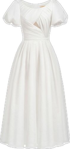 Spring Midi Dress With Pleated Waist And Voluminous Skirt, Feminine Formal Midi Dress, White Formal Midi Skirt, White Formal Midi Length Skirt, White Midi Length Formal Skirt, Elegant White Skirt Solid Color, Elegant Midi-length Solid Color Skirt, Solid A-line Midi Dress With Pleated Sleeves, Elegant Midi-length Skirt In Solid Color