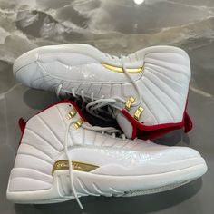 No Box Jordan Red, Shoes Jordan, Jordan 12, Jordans 12, Jordans For Men, Jordan Shoes, Red White, Red And White, Men's Shoes