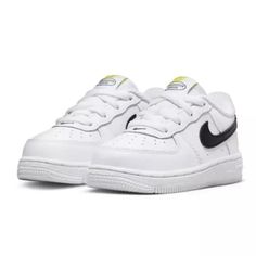 Toddler's Nike Air Force 1 Lv8 White/Black-Dark Sulfur Dm4254 100 Size 10c Kids Box Has No Lid High-top White Nike Air Force 1 For Casual Wear, Nike Air Force 1 High-top For Sports, Nike Low-top Non-slip Running Shoes, Nike Non-slip Low-top Running Shoes, Nike Non-slip Lace-up Sneakers, Sporty Nike Air Force 1 With Branded Insole, Nike Non-slip Synthetic Sneakers, Non-slip Nike Sneakers In Synthetic Material, White Non-slip Sneakers For Streetwear