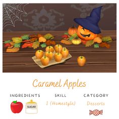 an image of caramel apples with pumpkins and spider webpage banner for halloween