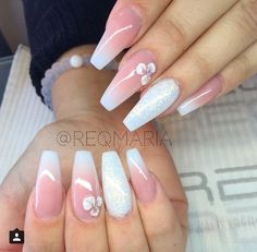 Image result for french tip nails coffin French Tip Coffin, Wedding Nail Art Design, Unghie Nail Art, Nails Yellow, White French Tip, Nails Tumblr, Tip Nails, White French