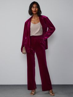 Velvet Mid Rise Side Slit Pant | NY&Co Classy Pants, Effortless Style, Mid Rise, Velvet, New York, My Style, Wardrobe, Pants, Trousers