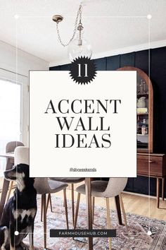 Accent Wall Ideas Large Room Accent Wall, White Walls With Gray Accent Wall, Accent Walls Using Trim, Dark Color Accent Wall Living Room, Accent Wall With Built In Cabinets, Family Room With Dark Accent Wall, Farmhouse Wall Accents, Accent Wall With Door Frame, Diy Accent Wall Paneling