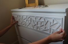 O'verlays - company sells decorative attachments for Ikea furniture Arranging Furniture, Ikea Malm Dresser, Malm Dresser, Ikea Malm, Diy Ikea, Furniture Hacks, Ikea Diy, Ikea Furniture, Redo Furniture