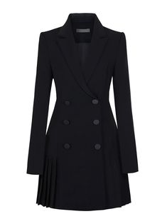 An impeccably tailored double-breasted blazer dress in quality woven cloth boasts a flattering silhouette. Double-breasted button closure Notched collar Long sleeves Lined Pleated bottom Polyester Machine wash, tumble dry Item #3799 Women's blazer dress SIZE INFO XS=US2=UK6=EU32 S=US4-6=UK8-10=EU34-36 M=US8-10=UK12-14=EU38-40 ★★Please advise your Height & Weight. I will make sure you choose the right size. Formal Suits For Women, Blazer Dresses, Pleated Blazer, Black Blazer Dress, Clothing Studio, Trench Coat Dress, Blazer Mini Dress, Trench Dress, Abaya Designs