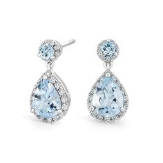 Aquamarine and Diamond Drop Earrings | Florence | Brilliant Earth Aquamarine Drop Earrings, Birthstone Gems, Prom 2023, Aquamarine Earrings, Drop Design, Aquamarine Jewelry, Sky Blue Topaz, Diamond Drop Earrings, Accessories Jewelry Earrings