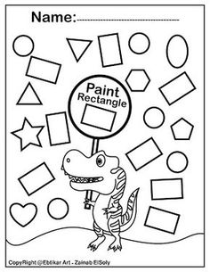 a dinosaur holding a sign that says paint rectangle