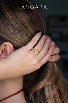 Angara Jewelry | Angara | Citrine | Citrine Jewelry | November Birthstone | Citrine Birthstone | Shop Ring | Citrine Ring | Gemstone Jewelry | Diamond Jewelry | Lab Grown Gemstone | Lab Grown Diamond Jewelry | Citrine Pear Ring | Here Comes The Sun