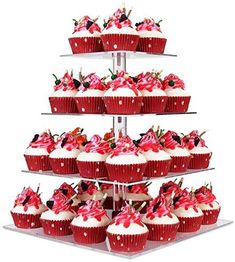 PRICES MAY VARY. HEIGHT : 10cm(4") high between per 2 tiers of acrylic plates STRUCTURE : Could be removable as a 4,3,2 tiers cupcake stand,each acrylic plate can be assembled freely. STABILITY : By using Acrylic Rod with Screws instead of Tube to make this cupcake stand straight and stable,also 4mm acrylic plates instead of 3mm or 2mm thick,which can hold around 12 pounds cupcake,dessert,pastry or food. OCCASION : As a europe stylish acrylic cake stand,ideal for various events such as wedding,e Square Cupcake Stand, Wedding Cupcake Tower, Acrylic Cupcake Stand, Square Cupcakes, Food Display Stands, Cupcake Tree, Cupcake Display Stand, Acrylic Cake Stands, Pastry Display