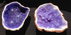 two pieces of purple rock with the words how to make candy goods