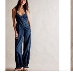 Nwt Jumpsuit-Juniper Blue Rigid Denim Green Overalls, Free People Jumpsuit, Free People Romper, Match Point, White Denim Jeans, Denim Romper, Free People Denim, Denim Flares, Free People Pants