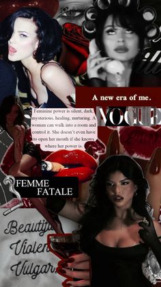 a collage of women in red and black with the caption voquered