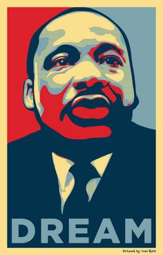 martin luther king poster with the words dream on it