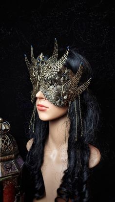 Blind Mask Saint Crow Cosplay Fantasy Mask - Etsy Costume Medusa, Goth Crown, Blind Mask, Mask Gothic, Gothic Headpiece, Gothic Mask, Crow Mask, Medusa Costume, Gothic Crown