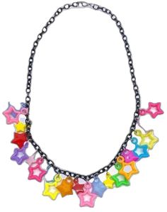 Cute Multicolor Pendant Jewelry, Cute Multicolor Charm Necklace, Cute Multicolor Charms Necklace, Cute Multicolor Necklaces With Charms, Trendy Multicolor Star Charm Necklace, Fun Star-shaped Jewelry For Gifts, Colorful Cute Dangle Jewelry, Cute Multicolor Charm Necklaces, Cute Multicolor Choker Necklace