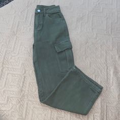 Brand New Never Worn Just Tried On! Shein Great Quality Denim Material! Rise-11’ Waist-24’ Inseam-27’ Green Straight Jeans With Cargo Pockets, Casual Mid-rise Green Cargo Pants, Green Straight Cargo Jeans, Green Cargo Style Straight Jeans, Trendy Mid-rise Green Cargo Pants, Trendy Green Mid-rise Cargo Pants, High-rise Green Cargo Pants With Side Pockets, High Rise Green Cargo Pants With Side Pockets, Green High Rise Cargo Pants With Side Pockets