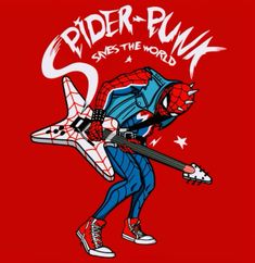 spider - punk on the world tour t - shirt design by mark schenck