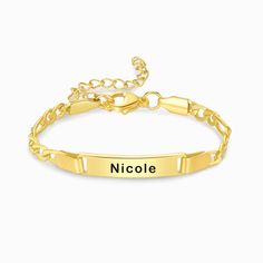 Gold Personalized Baby Name Bracelet Personalised Baby Bracelet, Baby Bracelet, Personalized Bracelet, Name Bracelet, Baby Name, Personalized Baby, Silver Bracelets, Baby Names, Gold Plating