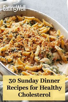 Low Cholesterol Recipes Dinner, Cholesterol Friendly Recipes, Low Cholesterol Diet Plan, Cholesterol Foods, Sunday Dinner Recipes, Heart Healthy Diet