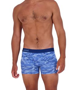 All day performance & breathability with a functional fly? That’s what you’ll get with Wood’s Boxer Brief, made from an amazing, ultra-soft Lenzing Modal & cotton blend.Wick the wet & minimize ride with total mobility & support, all in a plush & rich color for your best & most ambitious day. The ultimate in a Boxer Brief: No side seams About a 3 inch inseam Maximum comfort & total fit Gusset design - that's the flat panel in the crotch area - lessens 'ride'. Comfortable, non-binding waistband. P Functional Solid Boxer Briefs With Moisture-wicking, Casual Compressive Moisture-wicking Boxer Briefs, Functional Solid Color Moisture-wicking Boxer Briefs, Curved Hem Top, Blue Boxer Briefs With Moisture-wicking And Micro-elastic Fit, Functional Midweight Boxer Briefs Multi-pack, Blue Camo, Heather White, Boxer Briefs